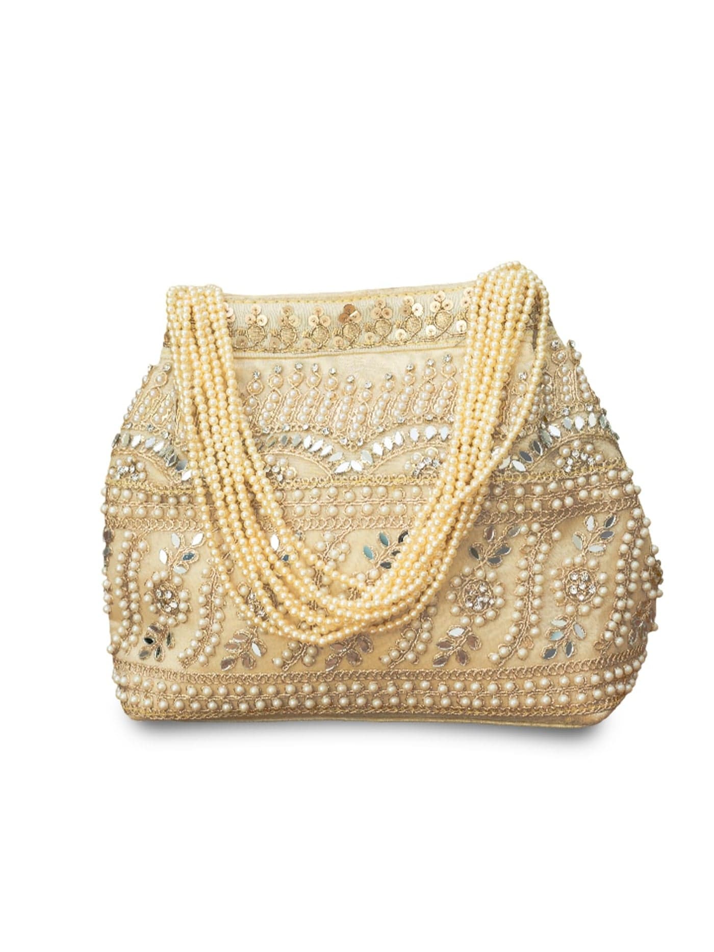Vesara Golden Potli Handbags For Women | Potli Bags For Ladies For Wedding | Potli Bags For Women | Wedding Bags For Woman | Batwa Potlis Hand Bag | Designer Potli Bag For Ladies For Marriage