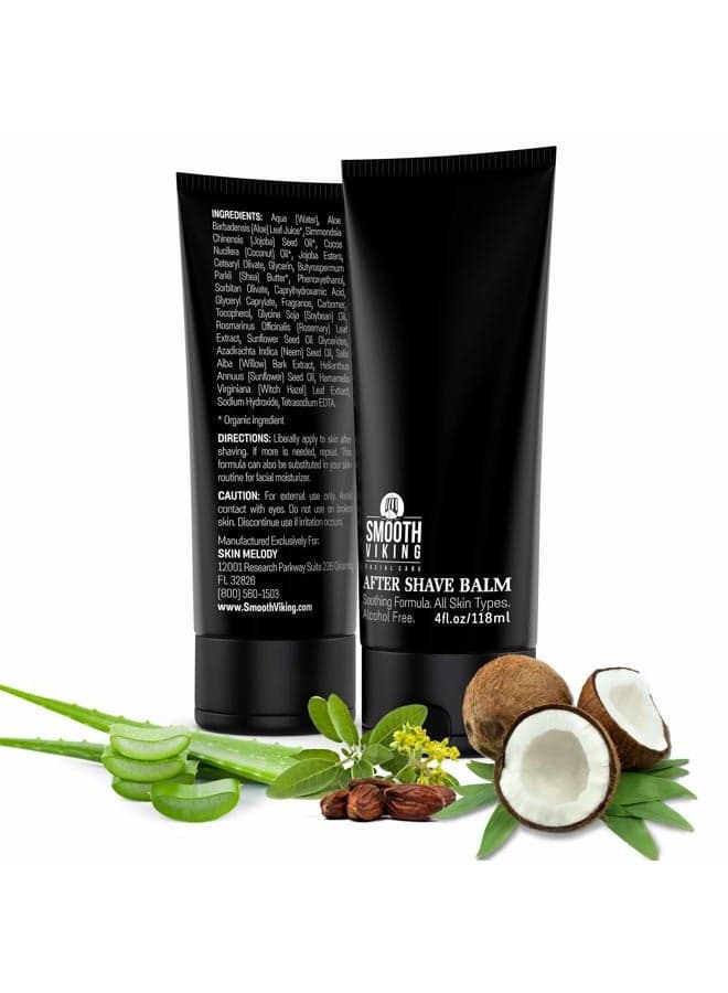 Smooth Viking Beard Care After Shave Balm For Men, Alcohol Free Mave Balm with Spiced Black Pepper Scents, Aftershave For Men, Soothing, Moisturizing - After Shave Lotion For Men Sensitive Skin (4 Oz)