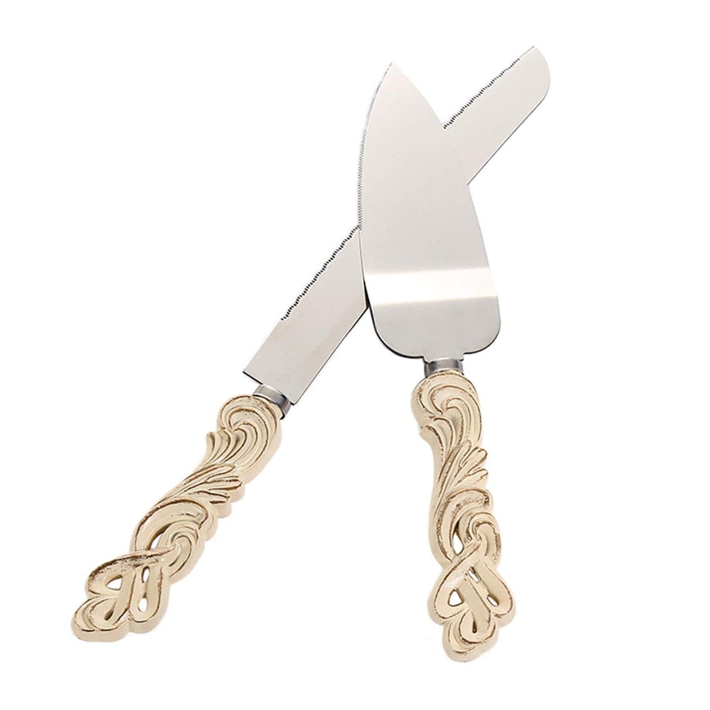 TANG SONG Vintage Style Wedding Cake Knife and Serving Set Wedding Cake Knife Set of 2