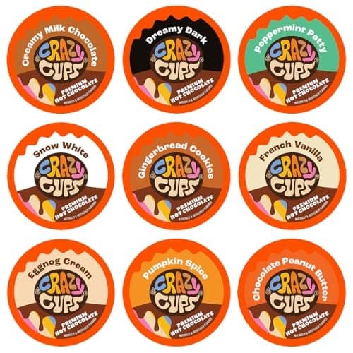 Crazy Cups Seasonal Premium Hot Chocolate Single Serve Cups for Keurig K Cup Brewers Variety Pack Sampler 40 Count