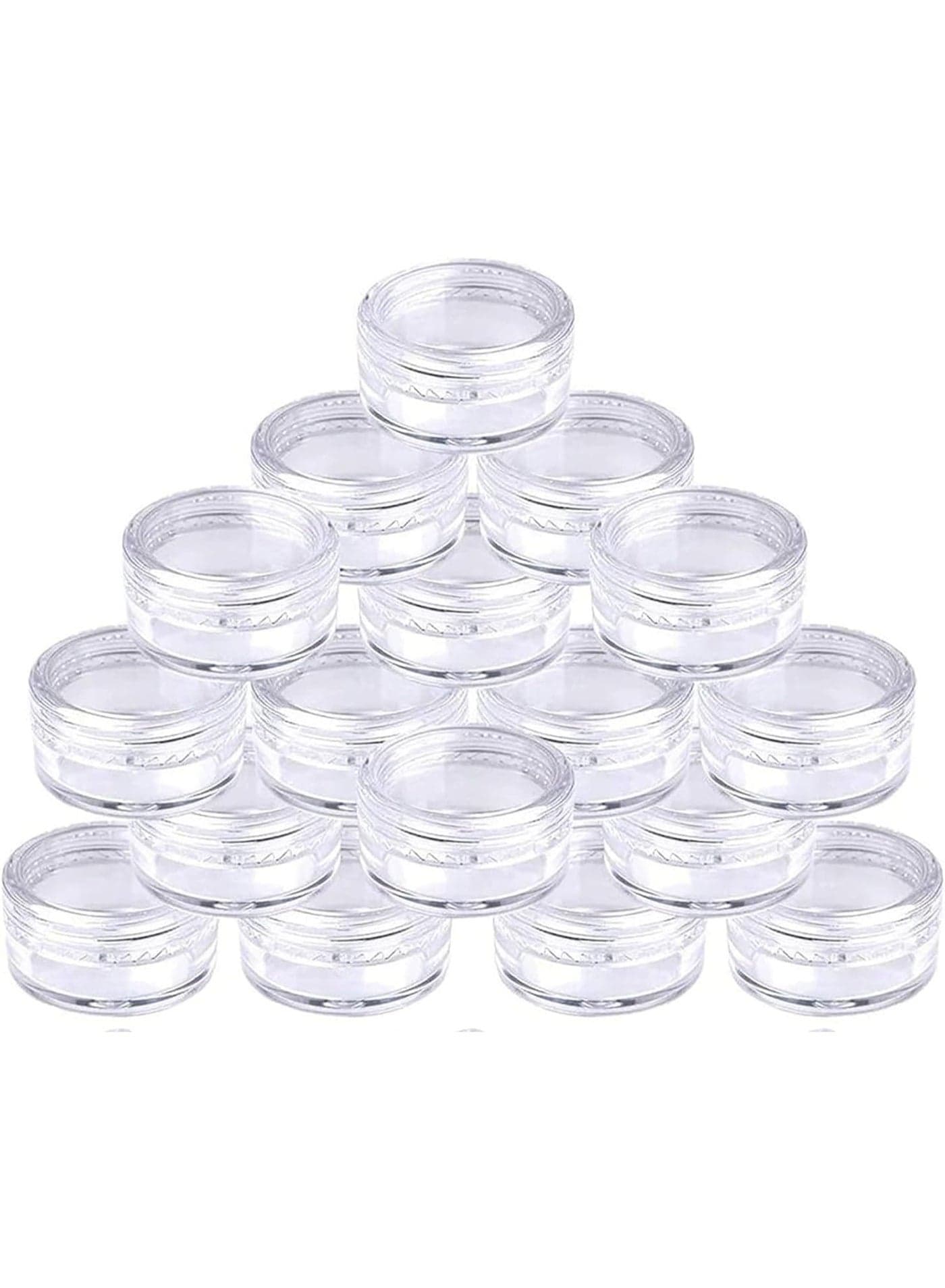 50 Pcs Small Transparent Round Travel Sample Jars, 5g/5ml Small Sample Container Plastic Jar, Female Cream Cosmetic Sample Container, Resistant to Breaking, for Cream, Lipstick, Lotion