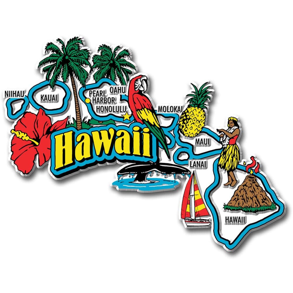 Hawaii Jumbo State Magnet by Classic Magnets 47 x 36 Collectible Souvenirs Made in The USA