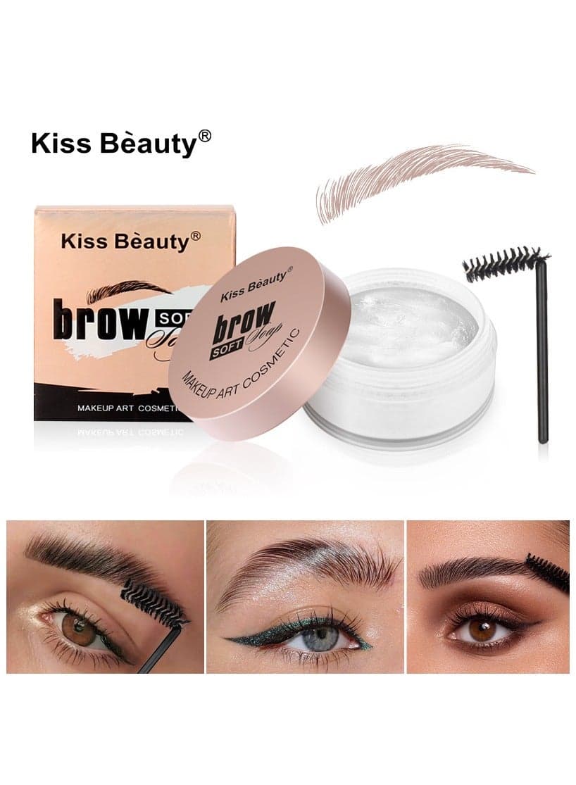 Eyebrow Soap Kit, 4D Brows Gel Long Lasting Eyebrow Setting Gel Waterproof Eyebrow Makeup Balm Pomade Cosmetics