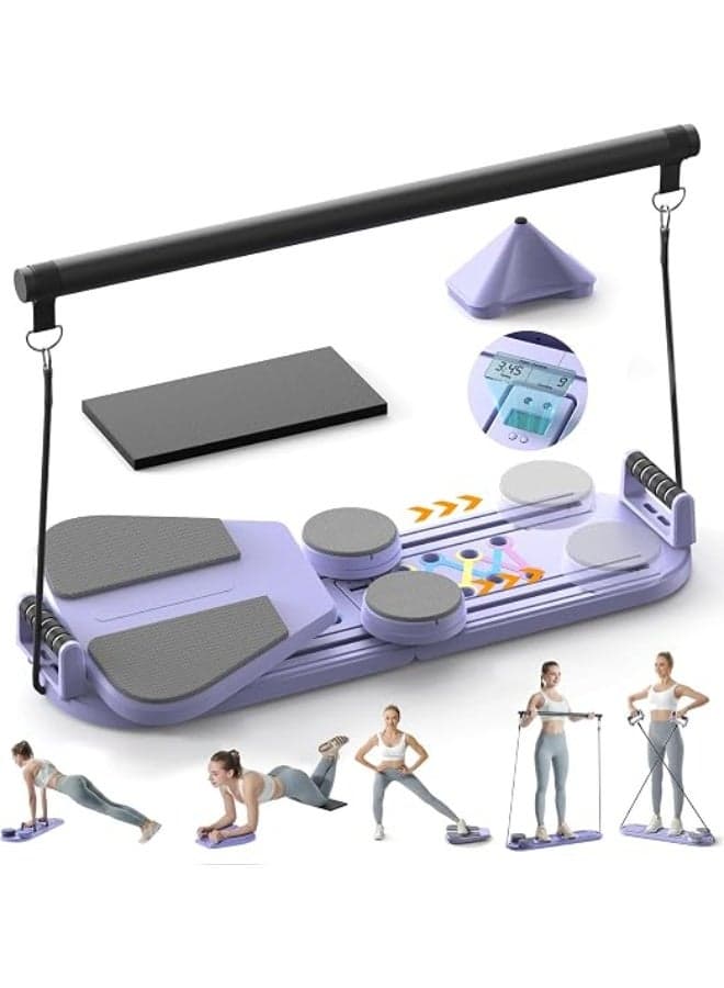 Pilates Board, 6 In 1 Multifunctional Abdominal Foldable Ab Core Trainer Board For Home Workout, Abs Workout Exercise Equipment, Premium Reformer Set Full-Body Workouts