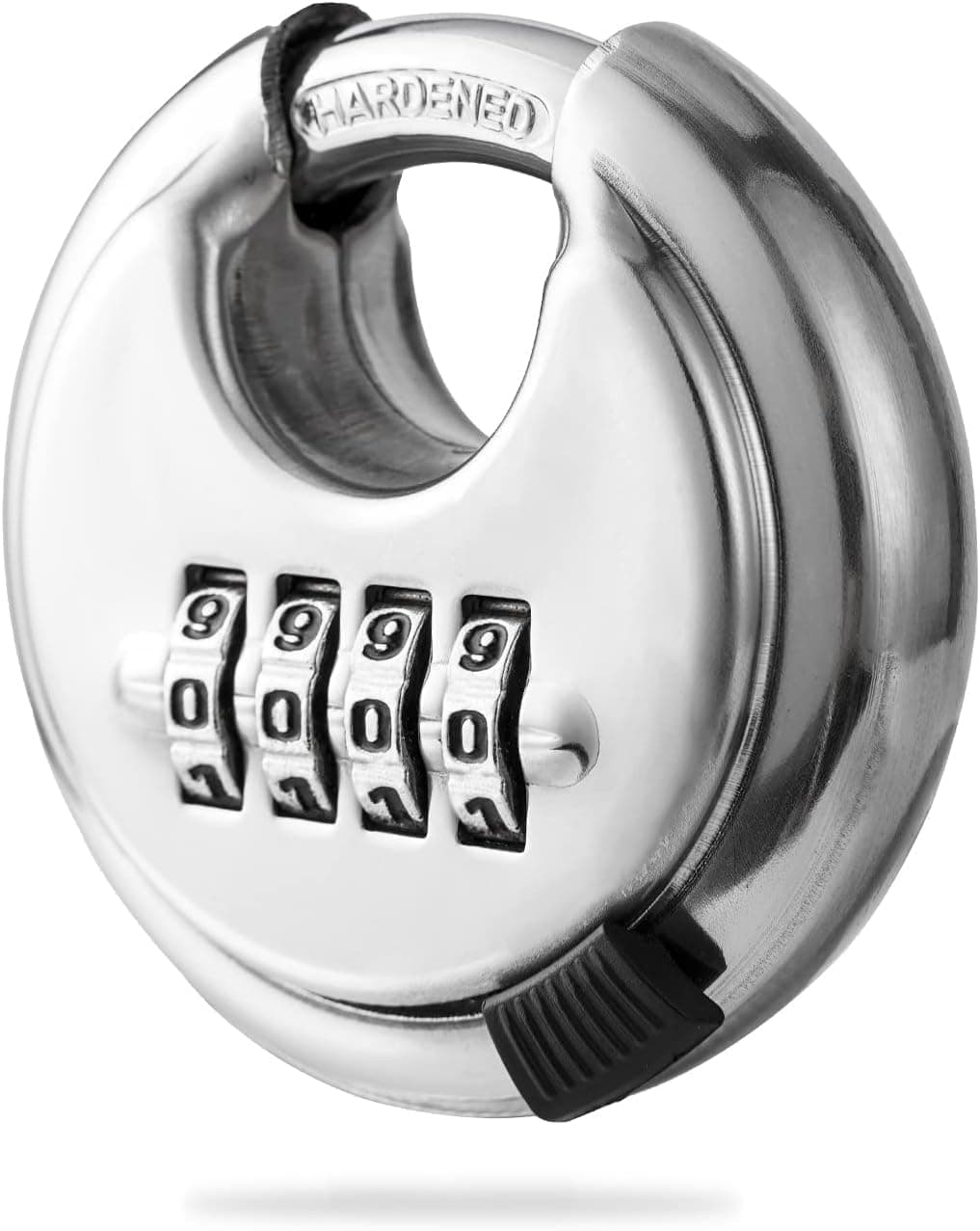 Vroxy Combination Lock Digital Systems Padlock and Locking Solutions Heavy Duty Security Lock 4 Digit Disc Padlock for Shutter and Grill Round Combination Padlock 1Pcs Silver