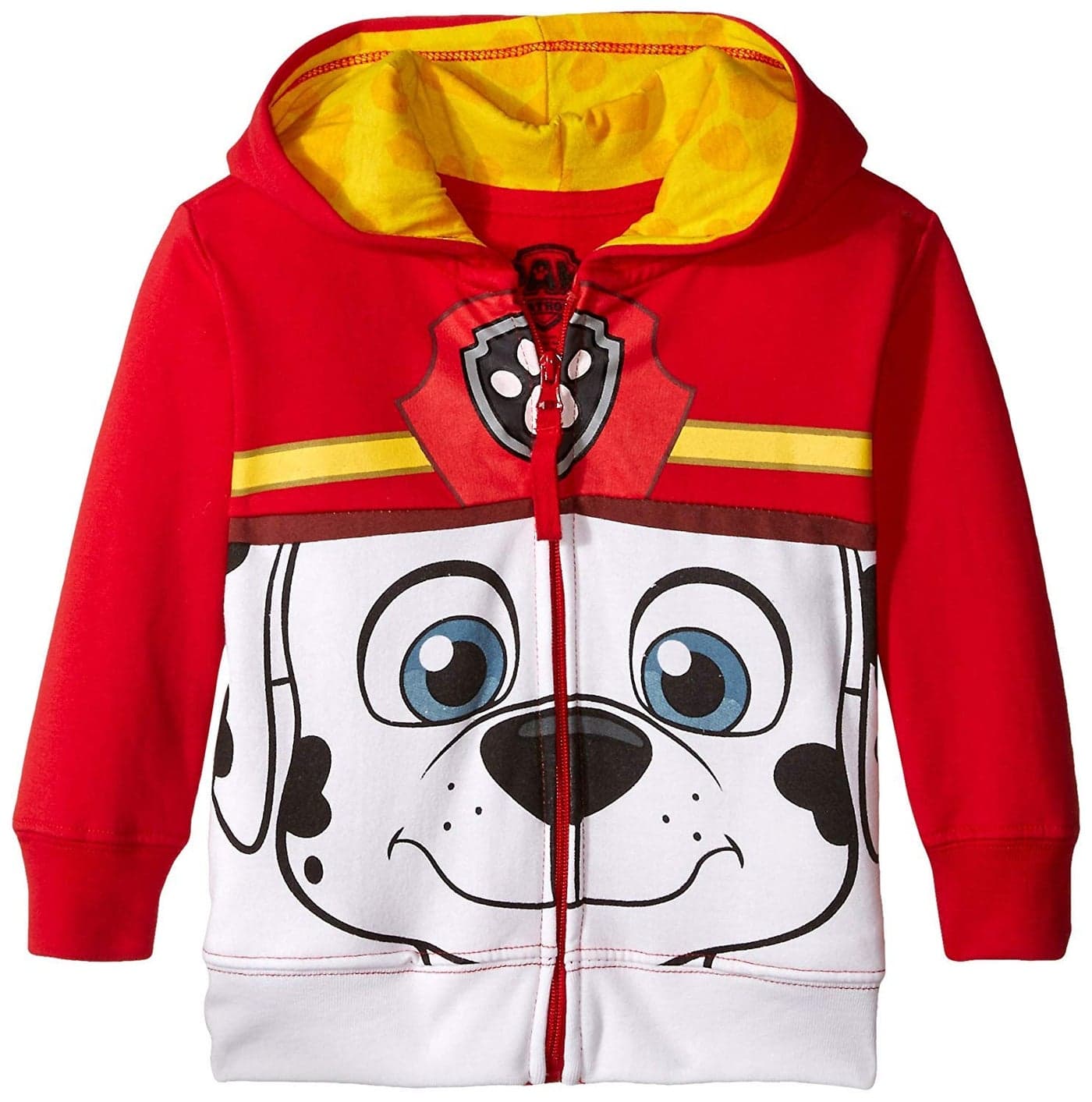 Nickelodeon Toddler Boys' Paw Patrol Character Big Face Zip-Up Hoodies, Marshall Red, 2T