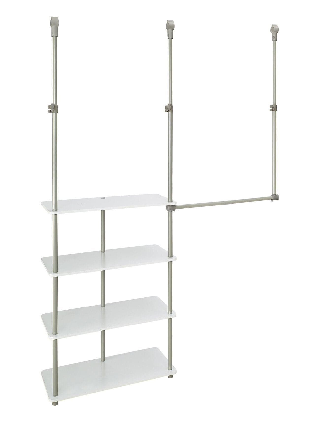 ClosetMaid 55300 Closet Maximizer with 4 Shelves Double Hang Rod Tool Free Add On Unit White Finish116 x 53 x 74 inches