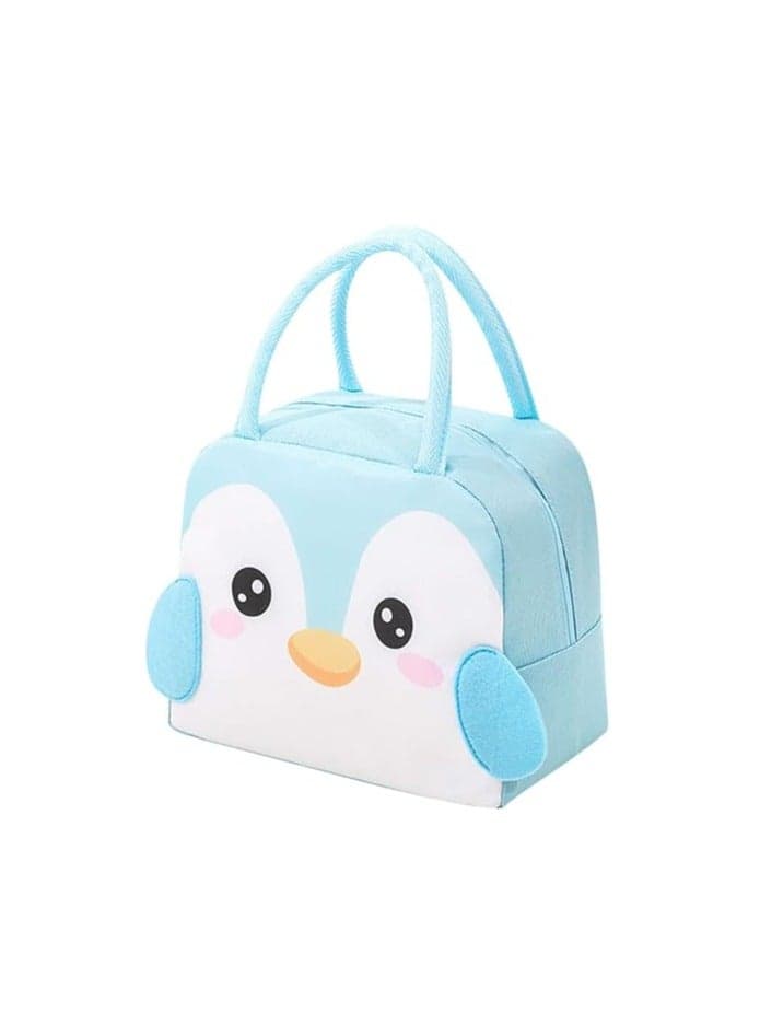Cute Tote Bag Bag Bag Cute Lunch Tote Small Cooler Bag Work Lunch Box Bag Picnic Tote Bag Storage Bag (Blue Penguin)