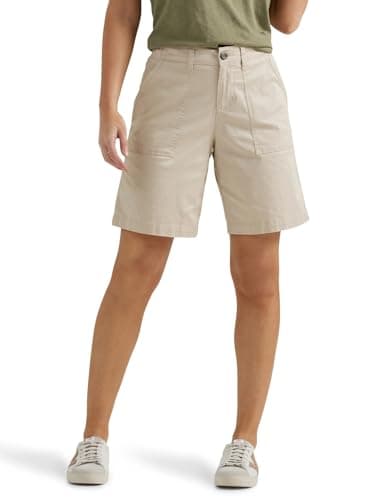Lee Women's Ultra Lux Comfort with Flex-to-Go Utility Bermuda Short Greige 18