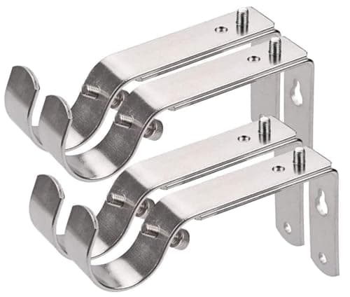ZHHGTTUY Curtain Bracket 4Pack Adjustable Satin Nickel Steel Wall Mount