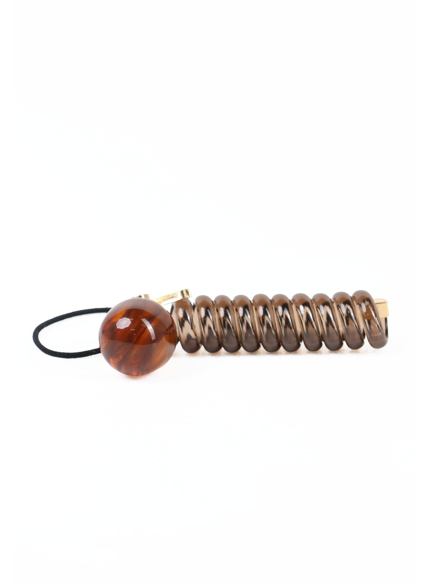 Amber Tortoiseshell Spiral Hair Wrap with Bead Accent