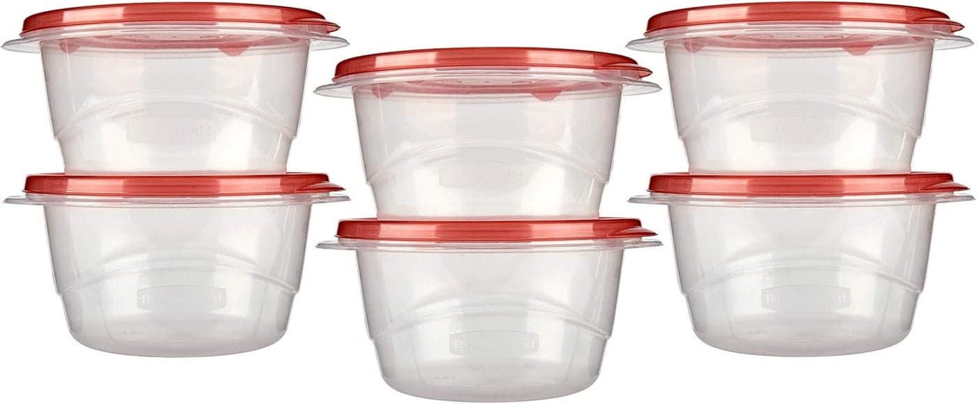 Rubbermaid TakeAlongs Small Bowl Food Storage Containers 32 Cup 2 Count Pack of 3 Total 6 Containers
