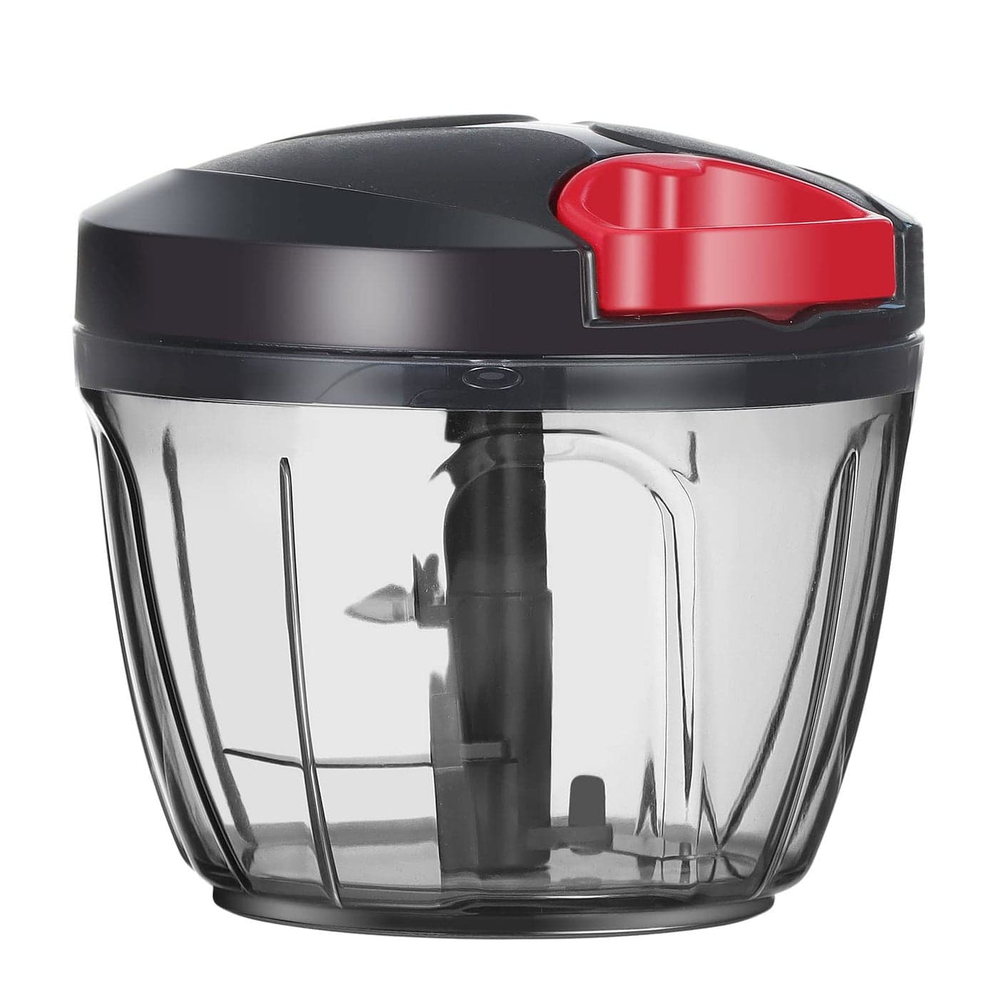 Ourokhome Manual Food Processor Vegetable Chopper Portable Hand Pull String Garlic Mincer Onion Cutter for Veggies Ginger Fruits Nuts Herbs etc 650ml Black