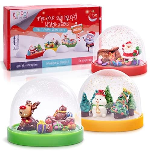 Kipipol Make Your Own Holiday Water Globe Kit 3X DIY Snow Globe Making Kit w 3 Figures 10 Packs of Modeling Clay for Sculpting Crafts for Girls Ages 46 Arts and Crafts for Kids Ages 46812