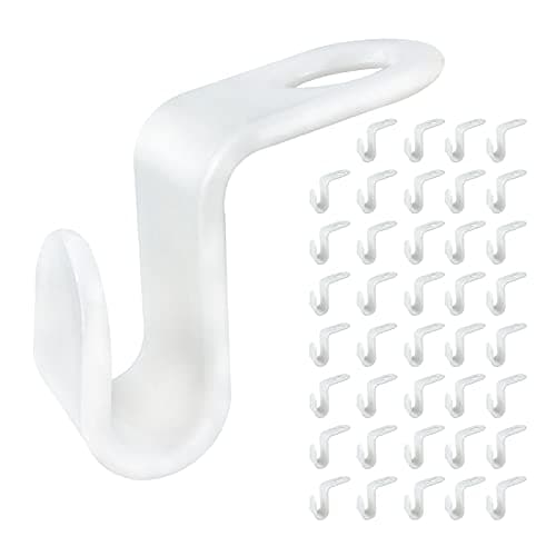 Andiker 40Pcs Clothes Hanger Connector Hooks, Plastic Mini Closet Hanger Organizer, Space Saving Cascading Connection Hooks for Clothes Hangers, White