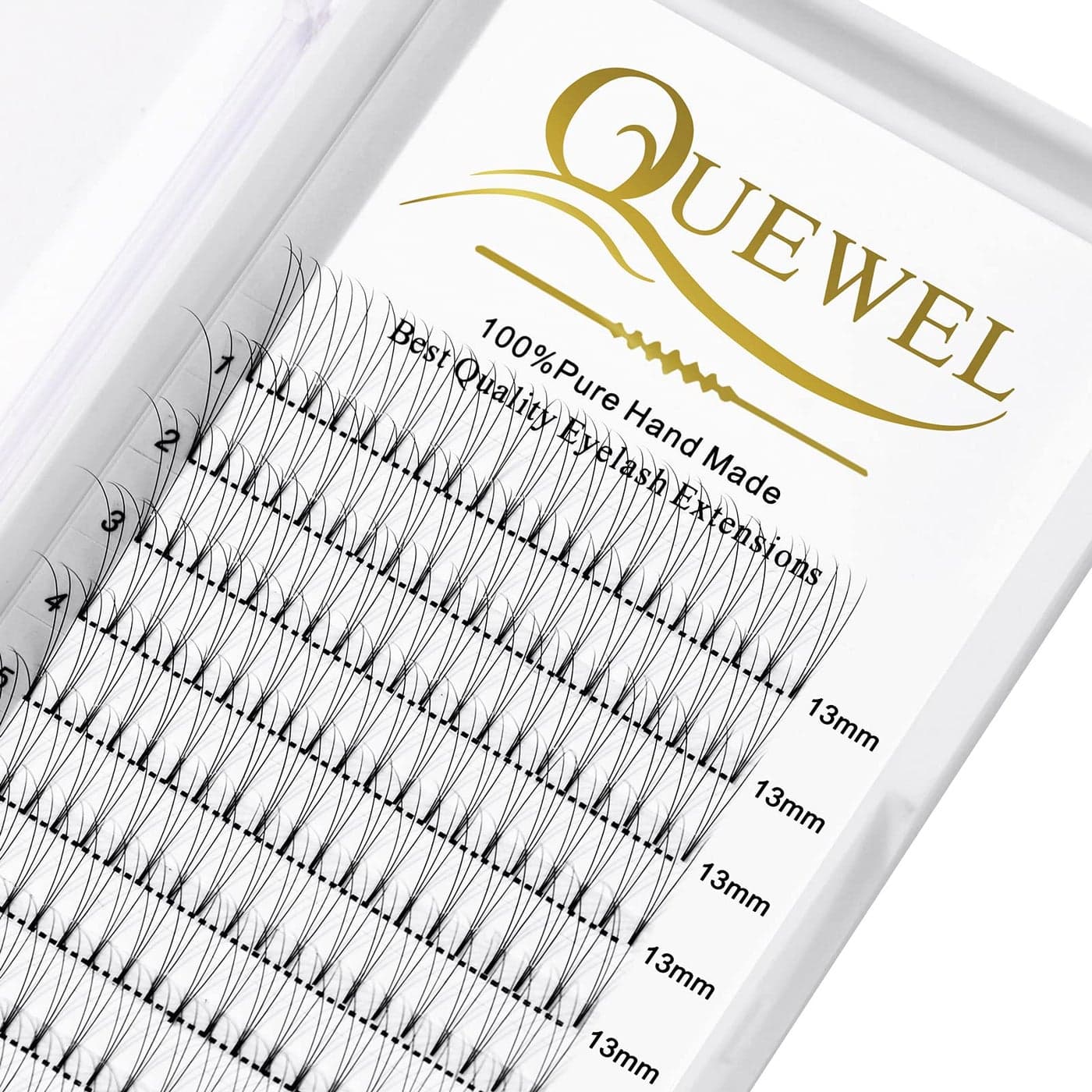 QUEWEL Volume Lash Extensions 3D 007mm C Curl 13mm Short Stem Premade Fans Soft Optinal 3D 4D 5D 6D 7D 8D 007010mm CD 820mm Mix916mm 1215mm 815mm 3D 007C 13mm