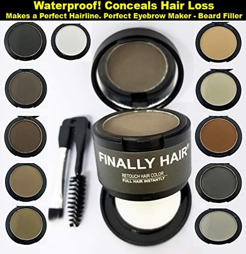 Finally Hair Powder Hair Loss Concealer Hairline Creator Eye Brow Enhancer Beard Filler Pure White Unscented