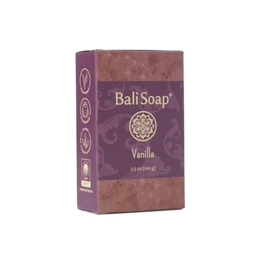 Bali Soap Vanilla Natural Soap Bar for Men Women Vegan Handmade Exfoliating Moisturizing Soap 3 Pack 35 Oz Each