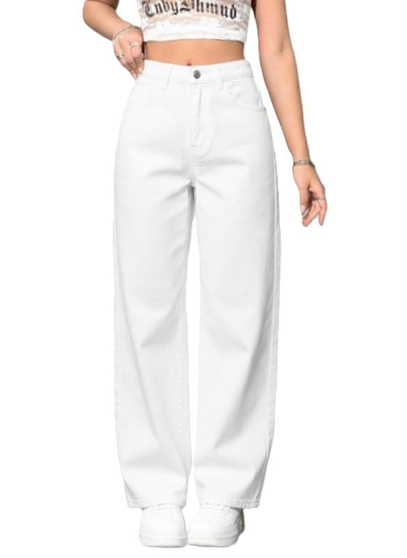 Ben Martin Baggy Jeans for Women || Women,s Loose Jean Pants || Oversized Jean's for Women's || Wide Leg Jean,s for Woman || Casual Jins for Woman's || Loose Jin Pant for Woman,s White 05-30