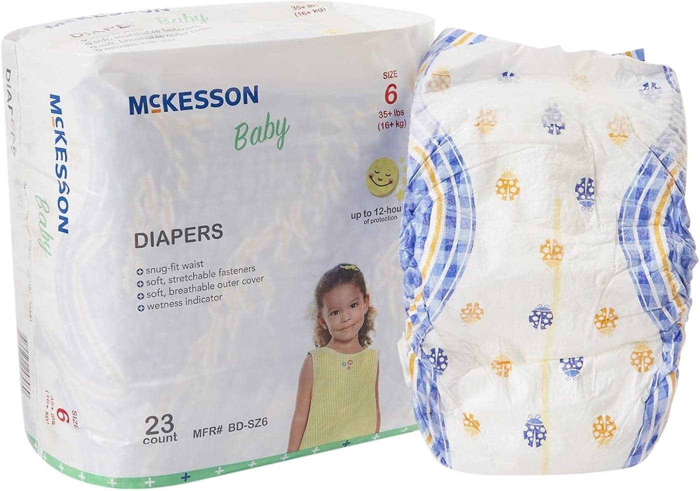 McKesson Baby Diapers Size 6 Over 35 lbs 23 Count 1 Pack