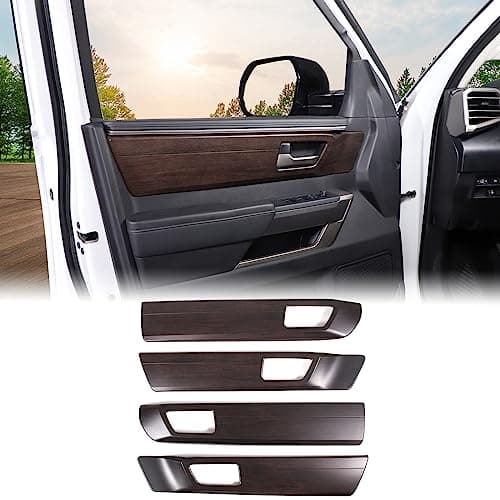 Aunginsy Car Inner Door Handle Panel Trim Cover Compatible with Toyota Tundra 20222023 4 Pcs Oak Grain Pattern ABS Accessories