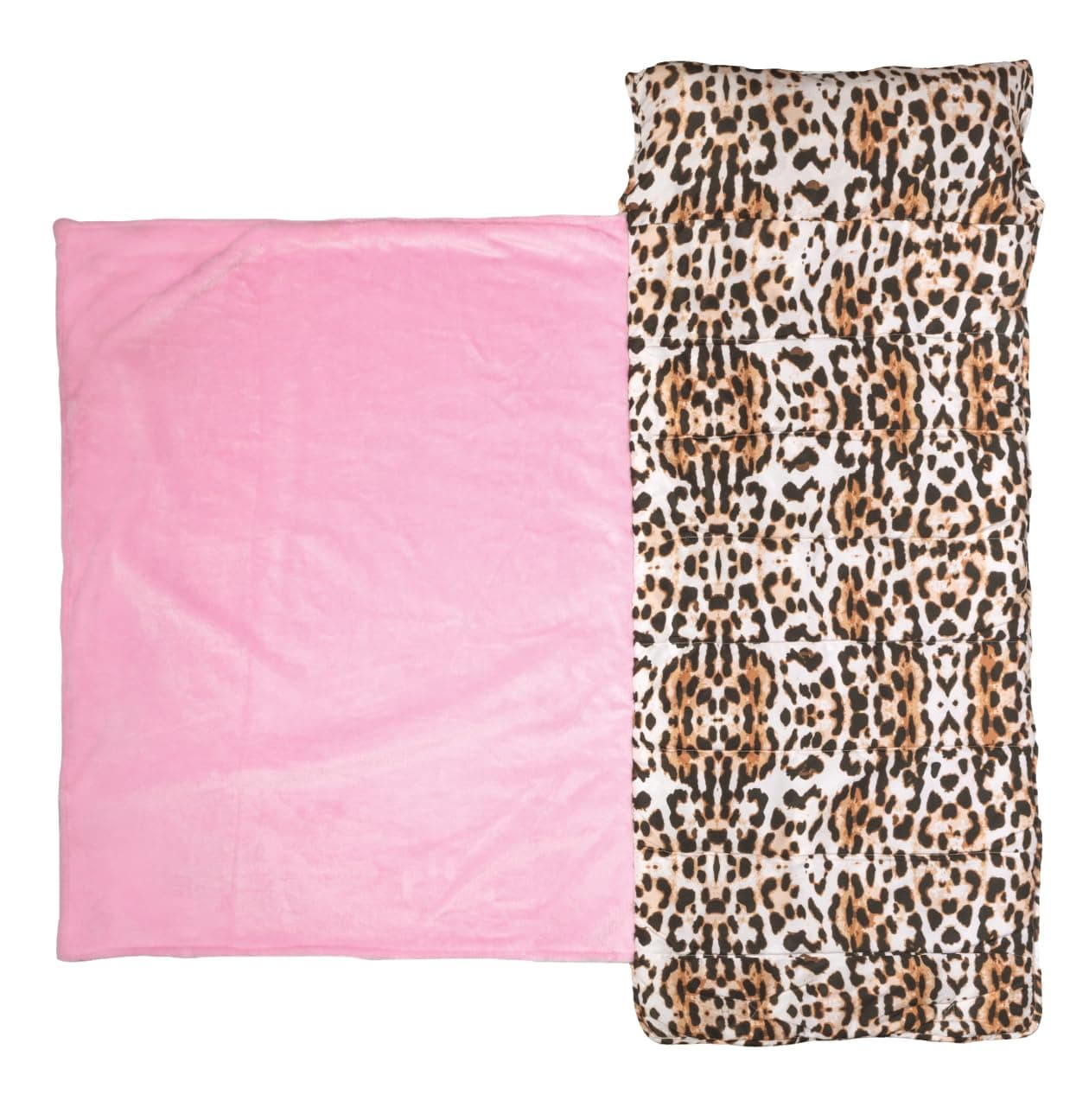Stephen Joseph Toddler All Over Print Nap Mat with Soft Blanket and Removable Pillow for Boys Girls Kids Sleeping Bag for Elementary Daycare Preschool with Carry Handle Leopard