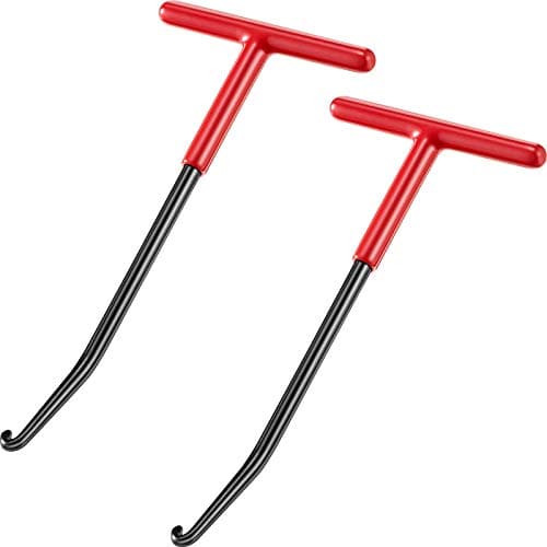 2 Pieces Exhaust Spring Puller Tool Hooks Tool Exhaust Hangers Removal Motorcycle Trampoline T Handle Hooks Expander Snowmobile Puller Pipe for Dirt BikeRed with Black