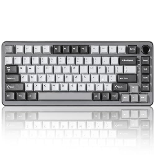 YUNZII B75 PRO Wireless Mechanical Keyboard75 Layout with KnobHot Swap Gasket Custom StructureCreamy Prelubed SwitchesRGB BacklitBTTypeC24G for WinMacCocoa Cream V2 SwitchDark Grey
