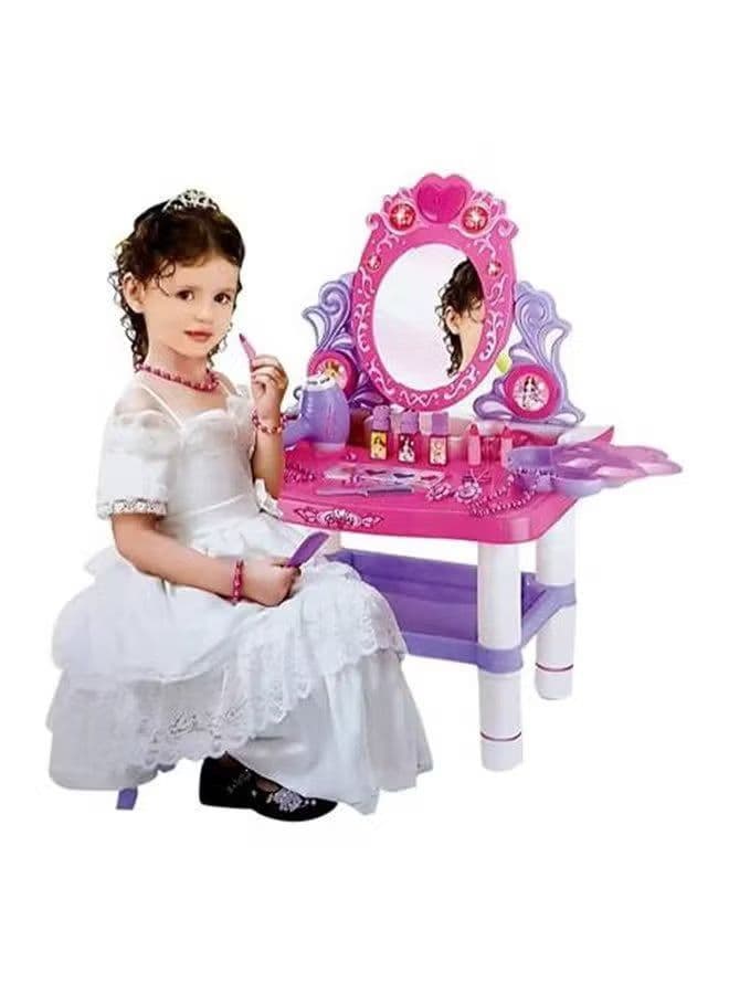 Lightweight Compact Pretend Beauty Dresser Vanity Makeup Play Set For Girls