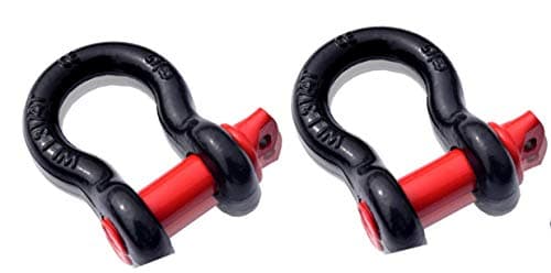QIQU 2Pack 58inch DRing ShackleSteel Shackle for TowingHeavy Duty Forged Steel with 325ton Ton Capacity 58inch Black with Red Pin