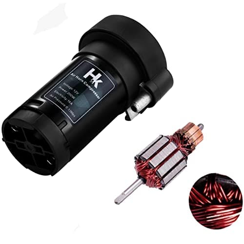HK Replacement Air Compressor, 12V 150db Air Pump for Horn, Super Loud Car Horn Compressor Kit Zinc Single Trumpet for Any Vehicle Trucks Lorrys Cars Vans Trains Boats -Black