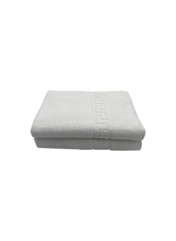 Magnolia (White) Luxury Bath Towel (70 x 140 Cm -Set of 2) 100% Cotton, Highly Absorbent and Quick dry, Classic Hotel and Spa Quality Bath Linen -600 Gsm