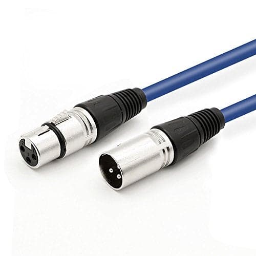 DREMAKE 3Pin XLR Male to XLR Female Microphone Cable Professional for Recording, Mixing, and Lighting Equipments - 40 Foot/Blue