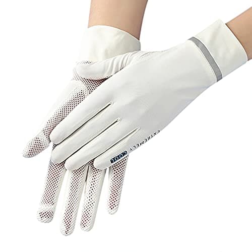 IPENNY Women Summer UPF 50+ UV Sun Protection Gloves 2 Fingers Flip Mesh Cooling Breathable Touchscreen Anti Slip Mittens Full Finger Quick Dry Hand Gloves for Driving Riding Cycling Lady Girls Mitt