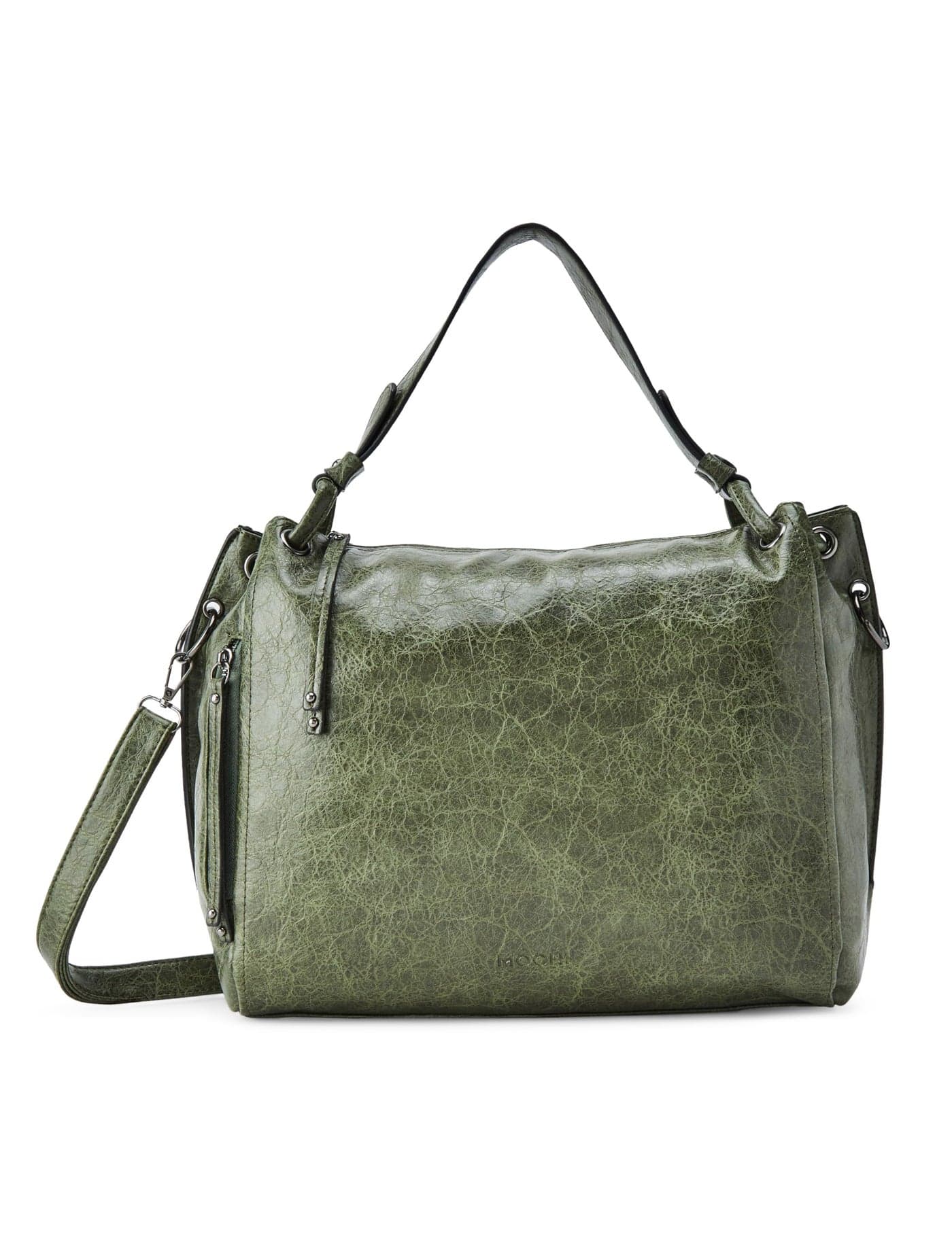 Mochi Stylish Faux Green Shoulder bag with Embossed logo and Zipped Closure, Premium Branded lining, Perfect for Casual Use(66-522)