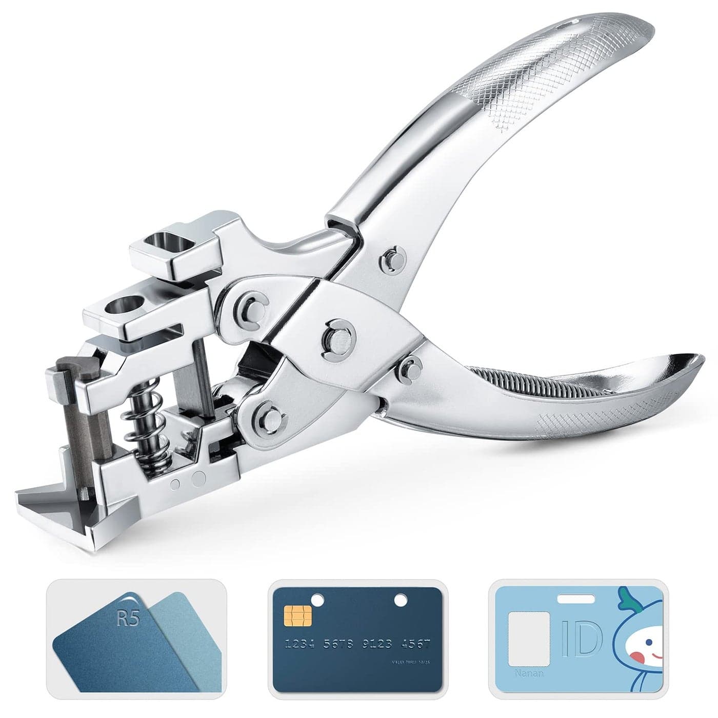 3 in 1 Badge Slot Hole Punch for ID Card IMLIKE Handheld Card Puncher Suitable for PVC Material Business Cards and Cardstock183364 Slot Hole 316 Round Hole and R5 Corner Rounder in one