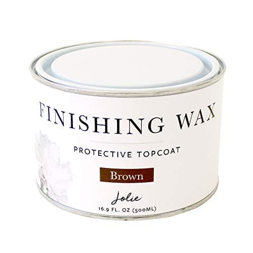 Jolie Finishing Wax - Protective topcoat Paint - Use on interior furniture, cabinets, walls, and accessories- Odor-Free,Non-Hazardous-Brown-500ml