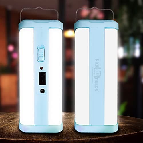 Pick Ur Needs Solar Home Rechargeable Emergency Led Lantern Light 360 Degree Floor Lamp Solar Light 4 Side Tube Light (Light Blue)