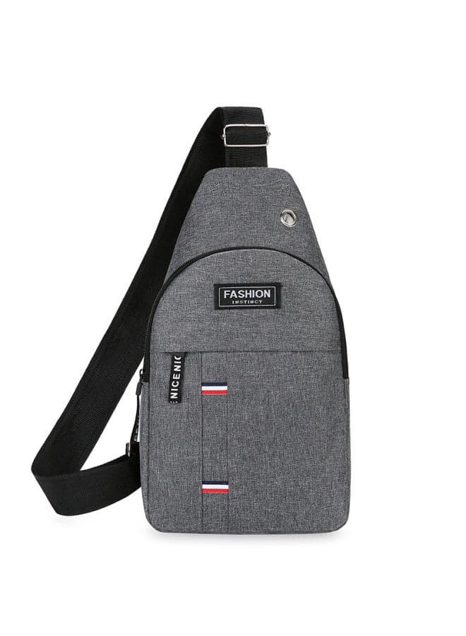 Chest Bag Men's Bag Shoulder Crossbody Bag Casual Crossbody Bag Nylon Cloth Chest Crossbody Bag Trendy Small Men's Bag-Color:Dark Gray-Size:One Size Fits All