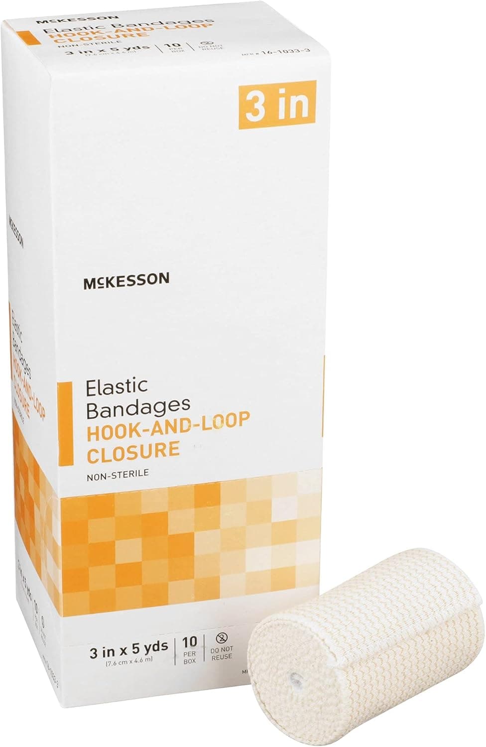 McKesson Elastic Bandages NonSterile Hook and Loop Closure 3 in x 5 yd 10 Count 5 Packs 50 Total