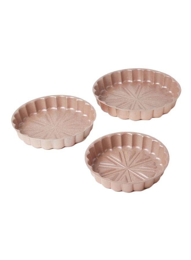 3-Piece Granite Cake Pan Set Brown