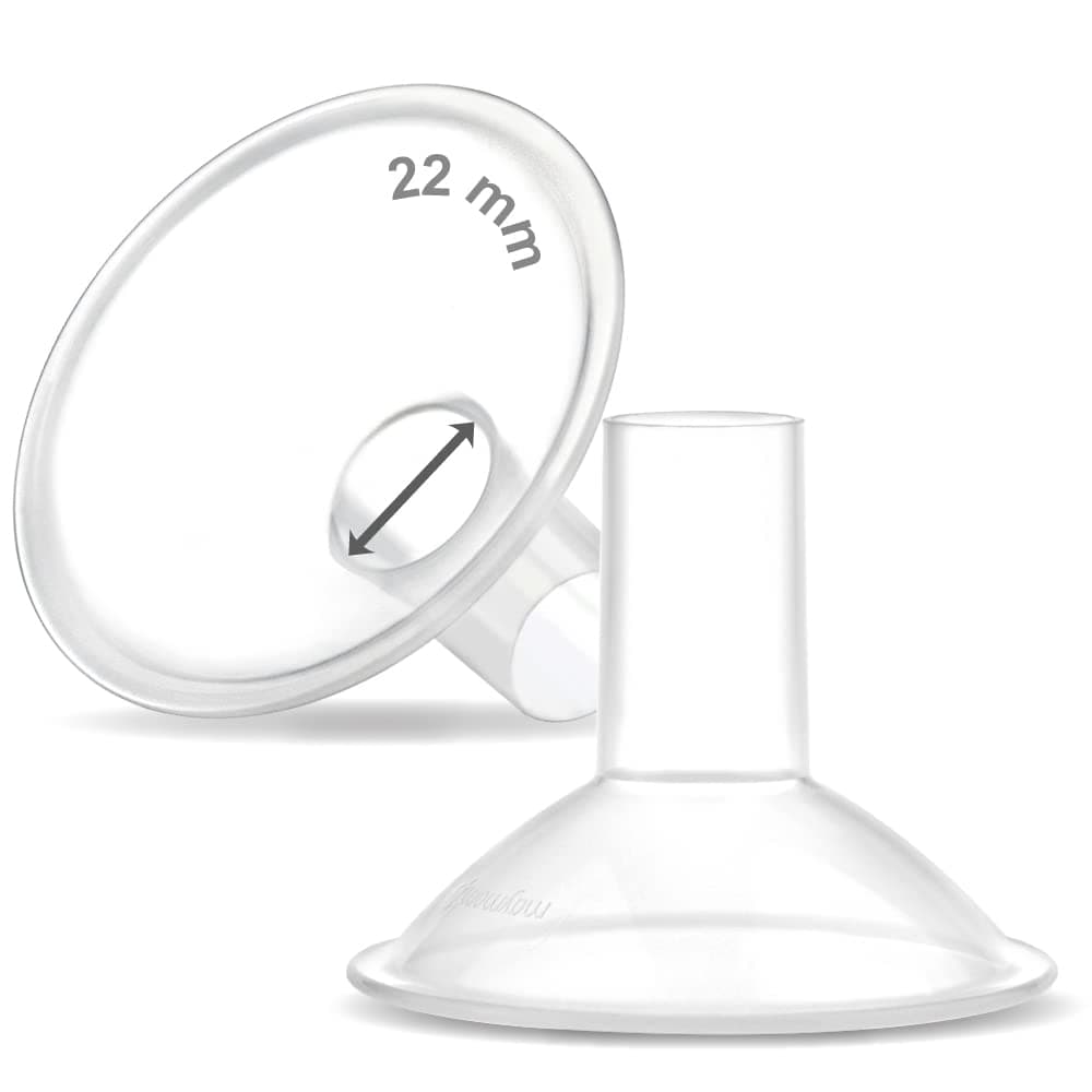 Maymom MyFit Crater Series 22 mm 2xTwo-Piece Small Breastshield Compatible with Medela Breast Pumps. Long Nipple Tunnel (44mm) Best for Elastic Nipples