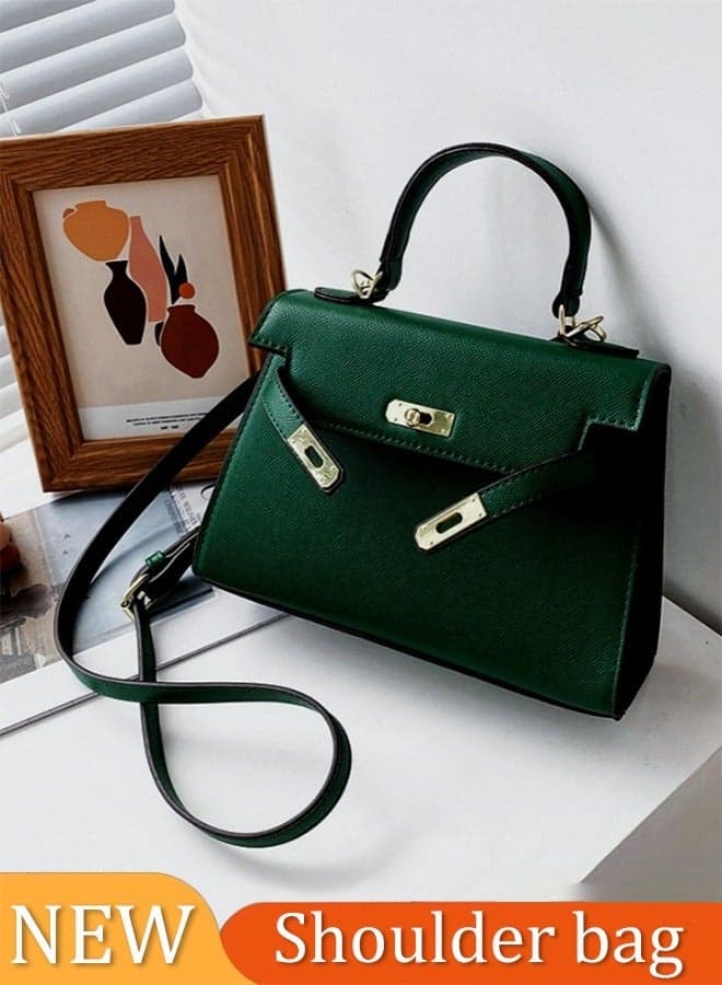 Women’s Leather Handle Handbag Elegant handbags for women Fashion Tote Bags Faux Leather Shoulder Bag Handbag High-grade Texture Lychee patterned Hand Bag Fashion Light Luxury Portable Practical Bag Retro Shoulder Bag