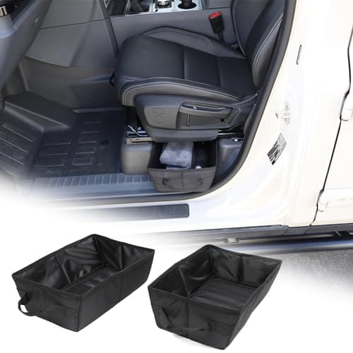 Tumukiw Compatible with Ineos Grenadier 20202024 Under Seat Storage Tray Oxford Cloth Driver Passenger Underseat Hidden Organizer Tool Box Organizer with Antislip and Handle 2PCS Black
