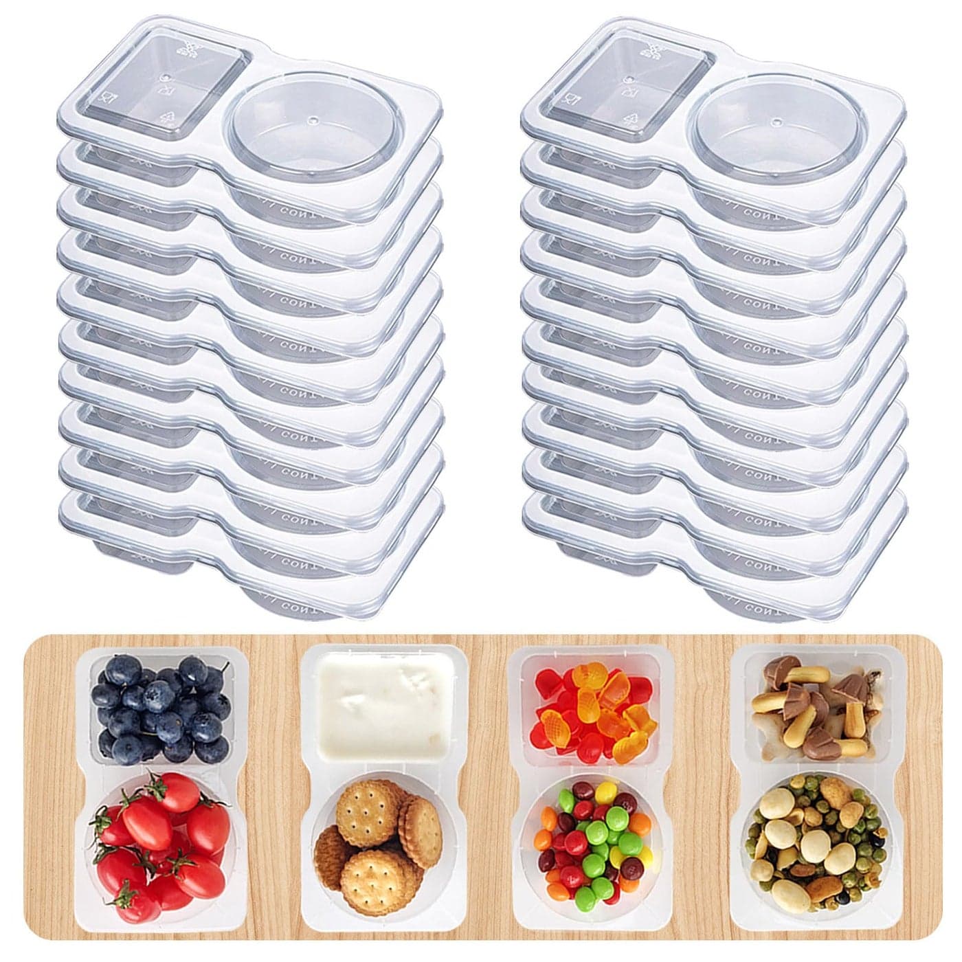 Obfuscate 20Set Snack ContainersReusable Snack Containers with LidsSnack Pack Containers for Portion Control and Meal Prep Lunch Containers for School Office Travel