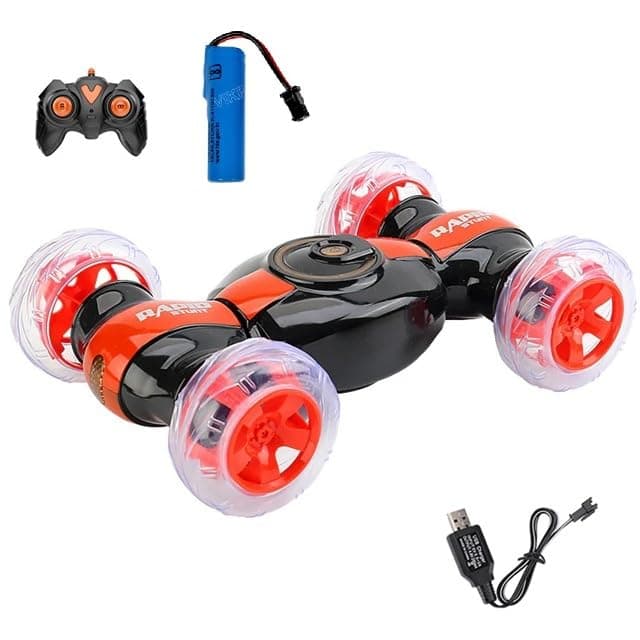 HOMOZE 4WD 2.4GHz Stunt RC Toy Vehicle | RC Vehicle Double Side 360 Degree Rotation Stunt Vehicle Spinning RC Vehicle Double Sided RC Vehicle with Light & Music