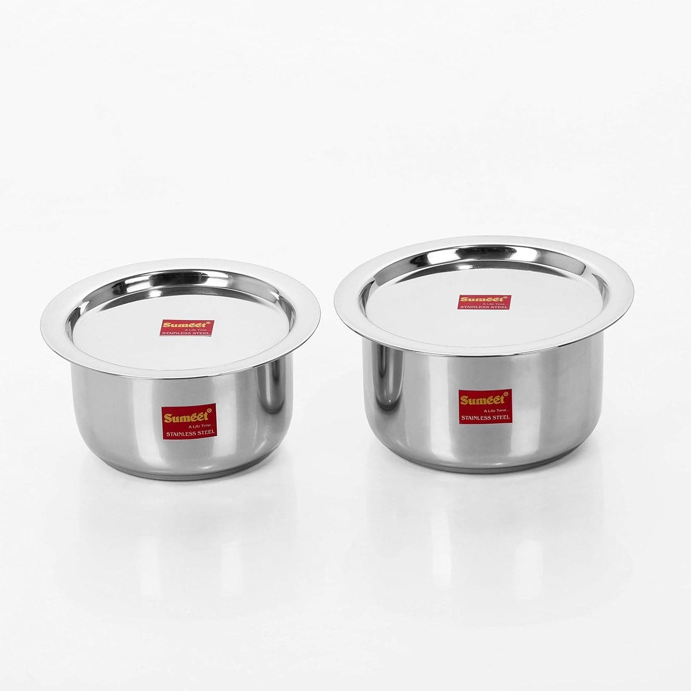 Sumeet Stainless Steel Cookware Set With Lid, 2 Piece (Steel), 2.3 Liter