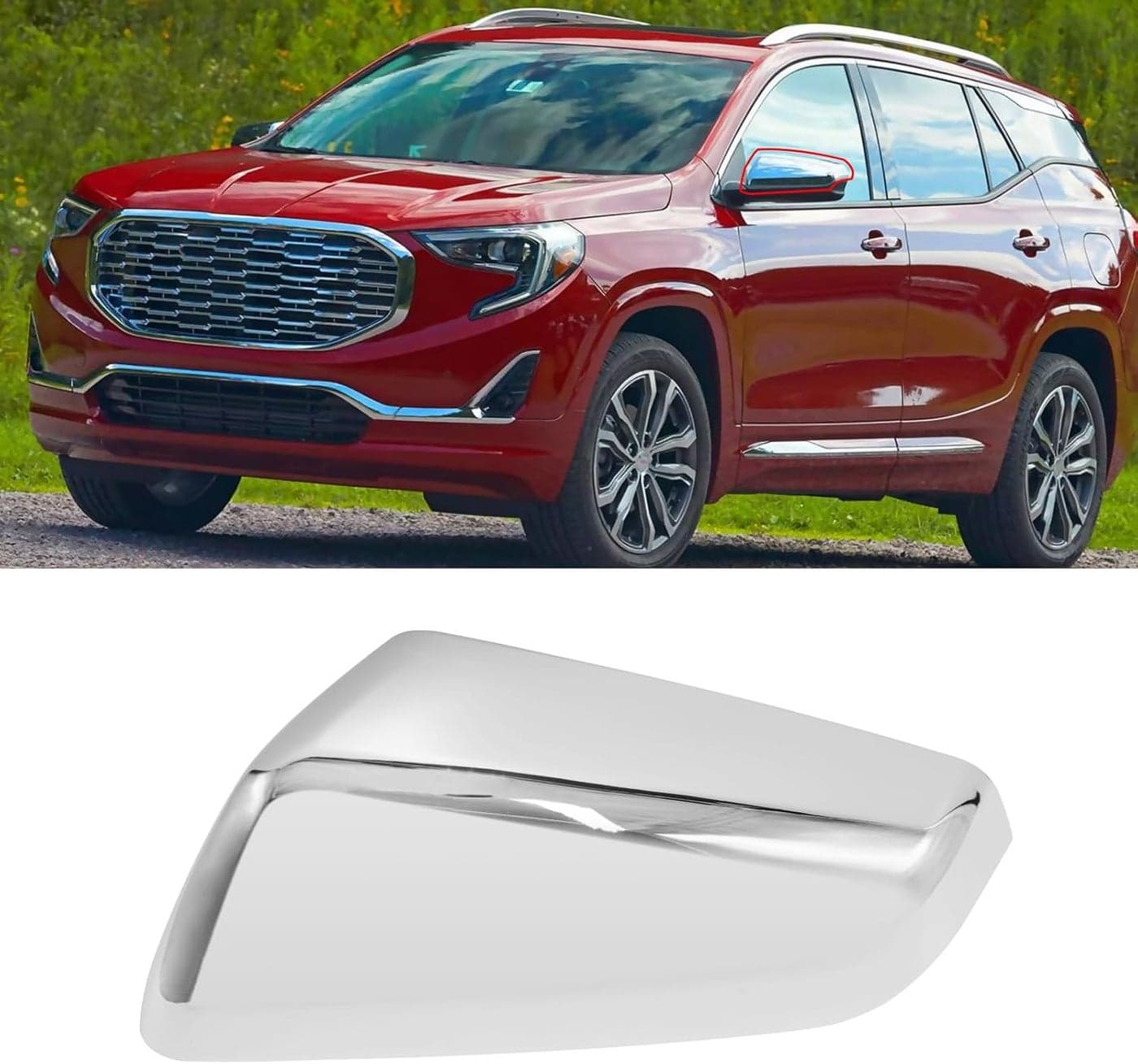 Moonlinks Chrome Left Driver Side Mirror Cover for Chevy Equinox 2018-2023/GMC Terrain 2018-2023