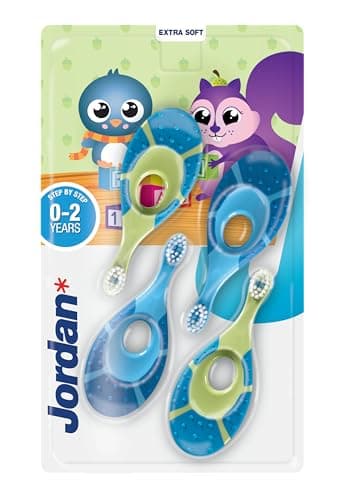 Jordan Step 1 Baby Toothbrush 02 Years Soft Bristles BPA Free 4 Pack