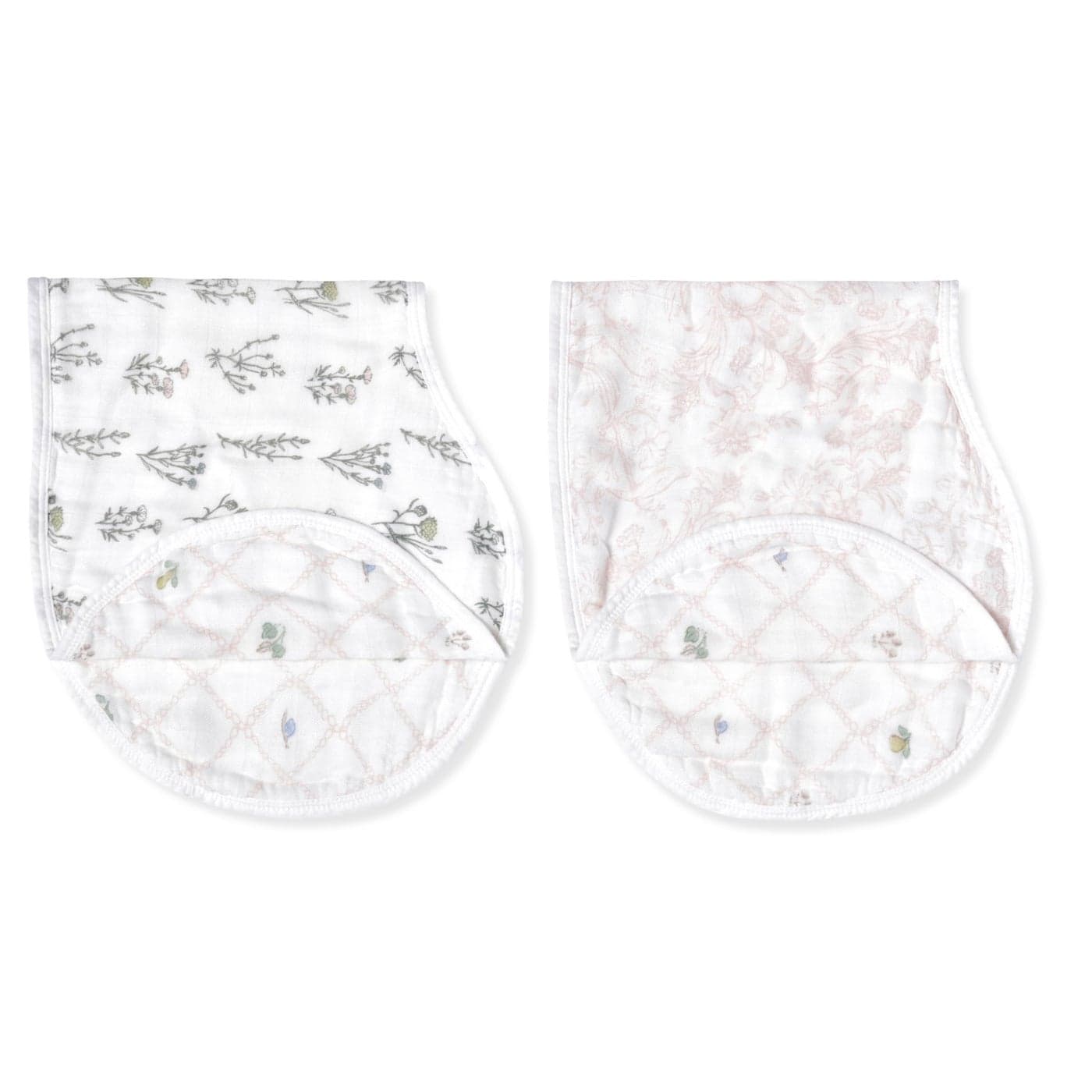 aden anais Silky Soft Bamboo Viscose Burpy Bib MultiUse Absorbent 4Layer Burp Cloth and FullCoverage SnapClosure Baby Bib in One 225 X 11 2Pack French Floral